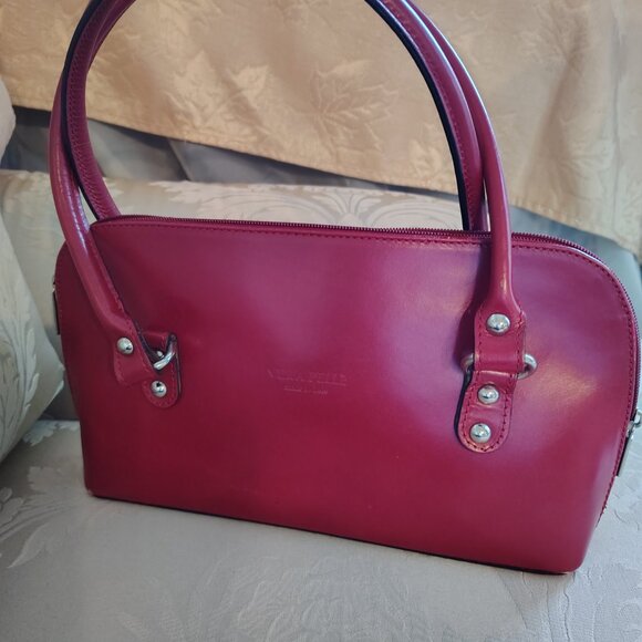 Vera Pelle Red Y2K Style Red Leather Handbag - Picture 3 of 9